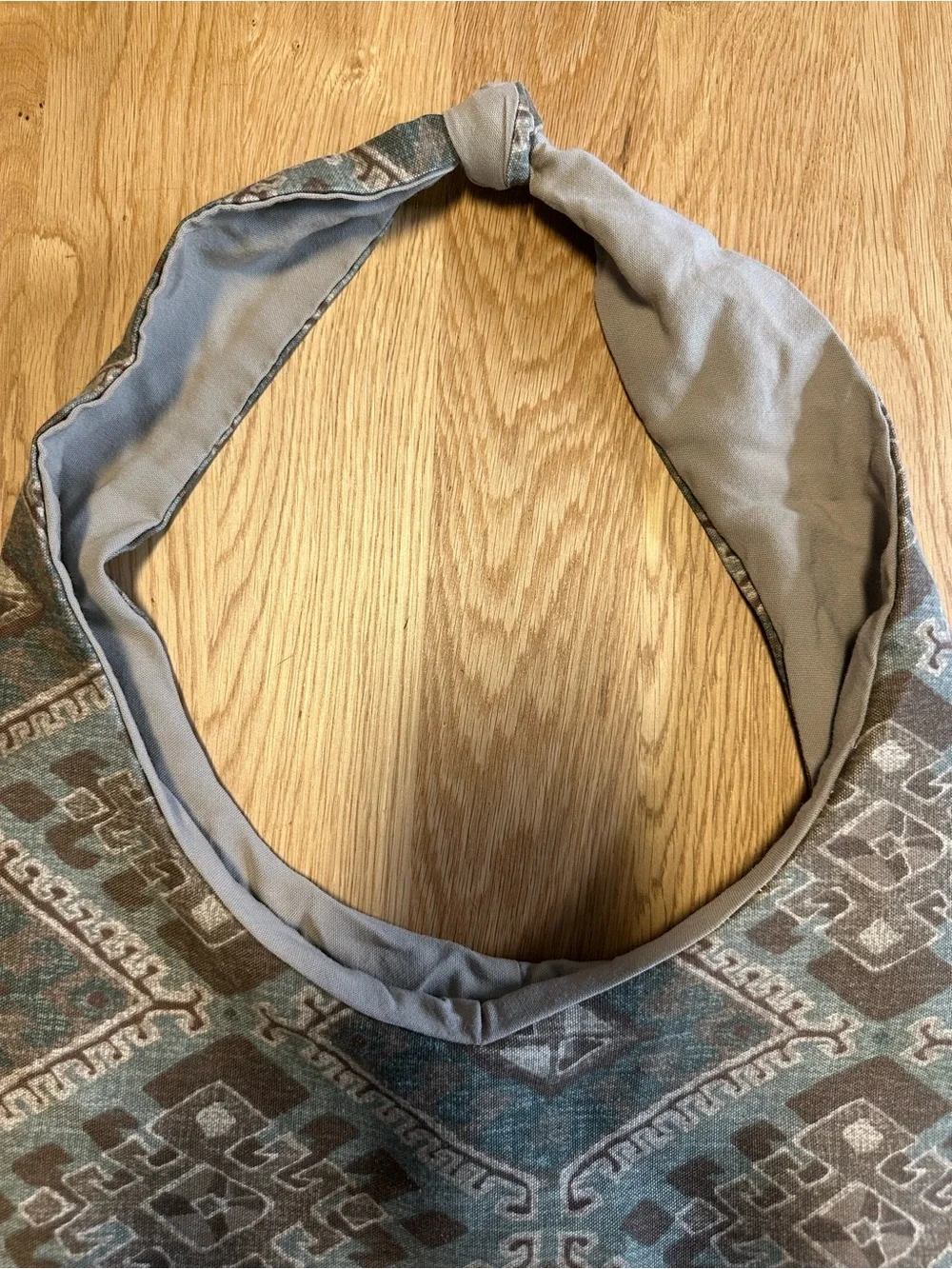 Boho Geometric Large Hobo Bag in Green and Brown
